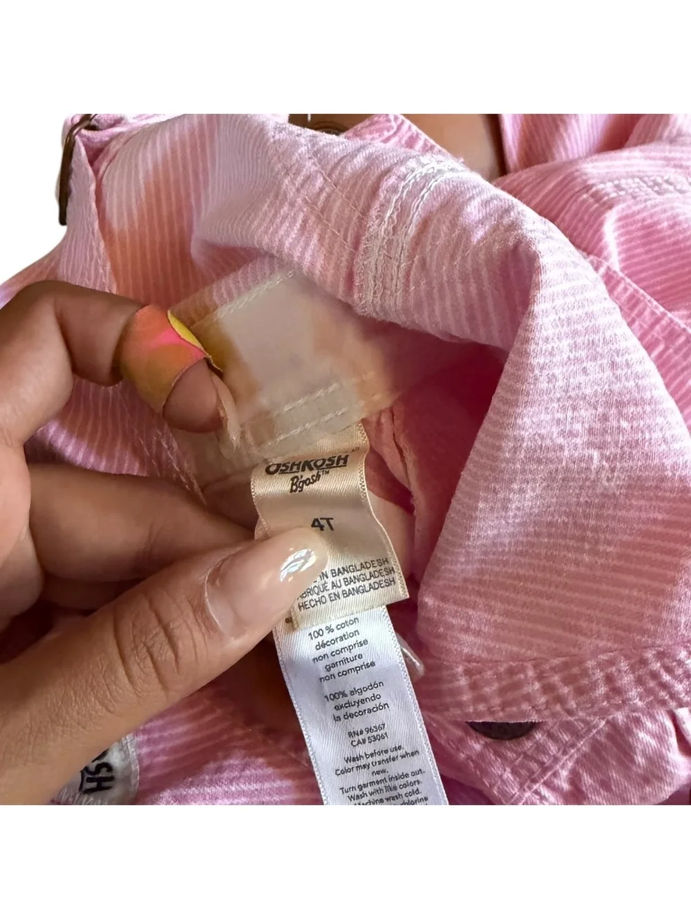 OshKosh B’gosh Pink Pinstripe Heart Overalls